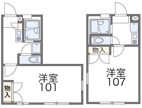 レオパレスＬｅｓ　Ａｍｉｅｓの物件間取画像